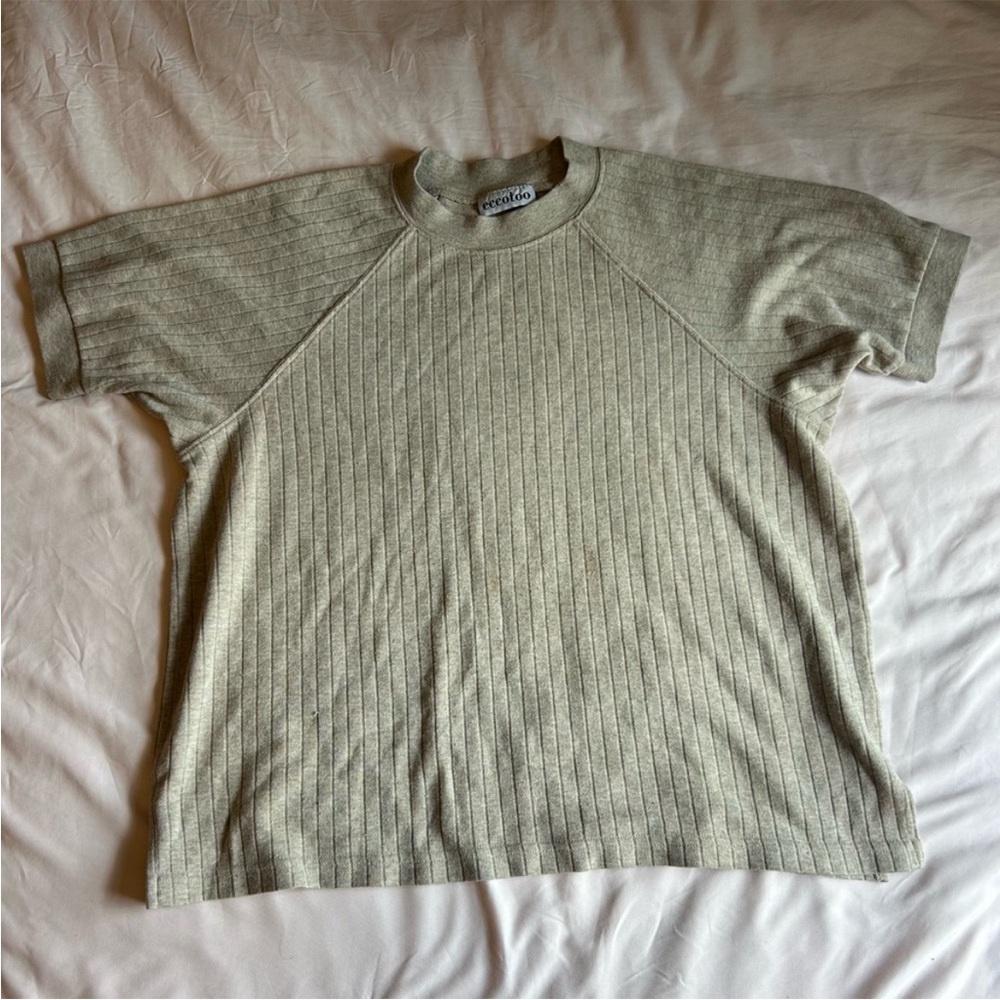 Eccotoo Ribbed Short Sleeve Knit Tee – Size XL